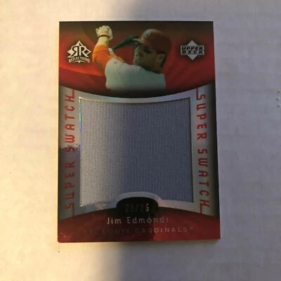 2005 Reflections Super Swatch Красный #JE Джим Эдмондс, #'d 20/25, Кардиналы  - Изображение 1 из 2