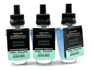 NEW 3 BATH & BODY WORKS MOUNTAIN TEAKWOOD WALLFLOWERS REFILL BULB 0.8 OZ - Picture 1 of 3