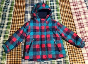 Cat & Jack Girls Plaid Hooded Jacket Size 2T Full Zip Pockets - Picture 1 of 3