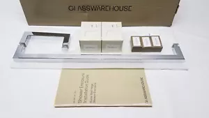 Glass Warehouse GW-TBWH-57-25-CH Framless Pivot Hinged Towel Bar Shower Door NEW - Picture 1 of 4