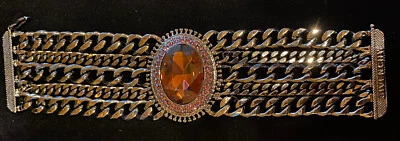 STUNNING Givenchy Swarovski Crystal Multi Chain Gun Metal Bracelet - Image 1 of 4