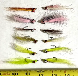 12 mosche Clouser, basso e acqua salata, taglia 2-6, pesca a mosca, senza prezzo di riserva - Foto 1 di 1