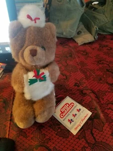 Oso manguito vintage Douglas Co. Little Cuddlers 573 con etiqueta colgante vacaciones de Navidad - Imagen 1 de 2