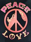 Affiche vintage originale 1970 Peace Love Hippie lumière noire 21,5''x31,5'' pouces
