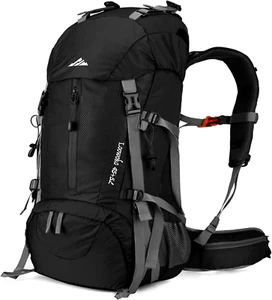 50L Hiking Backpack, Waterproof Camping Essentials Bag with Rain Cover, 45+5 Lit - Picture 1 of 6