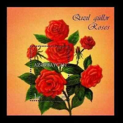 Azerbaijan 2014 * Flowers * Roses * FLORA * Block * MNH - Image 1 of 2