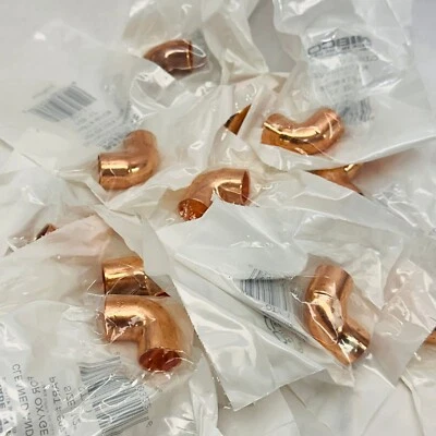 (LOT OF 25) NIBCO 607-CB 1/2" 90º COPPER CLOSE ROUGH ELBOW 607-CB - Image 1 of 4