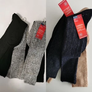 M&S 2x2pk Thermal Maxium Warmth Knee High Socks, Grey/Black, Navy/Beige Uk 3-5 - Picture 1 of 18