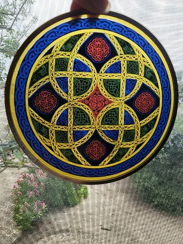 VIntage Toronto Celtic Stained Glass Window Hanging Sun Catcher 90s Cover