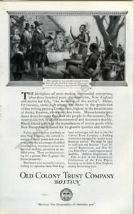 1920 Old Colony Trust Co. Pellegrini Nativi STAMPA PUBBLICITÀ oltre 100 anni! (3217) - Foto 1 di 1