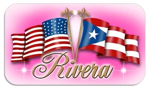 Puerto Rico USA Unity Flags Decal Bumper Sticker 3.5"x6" Pink Latino Personalize - Picture 1 of 1