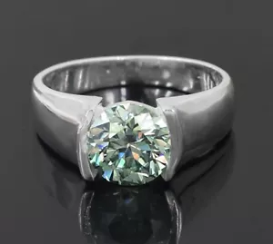2.50Ct Certified Gorgeous Ice Blue Diamonds Band Ring-Great Luster VIDEO - Picture 1 of 9