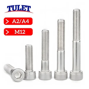 M12 (12mmØ) SOCKET CAP SCREWS A2 A4 STAINLESS STEEL ALLEN BOLTS HEX HEAD DIN 912 - Picture 1 of 23