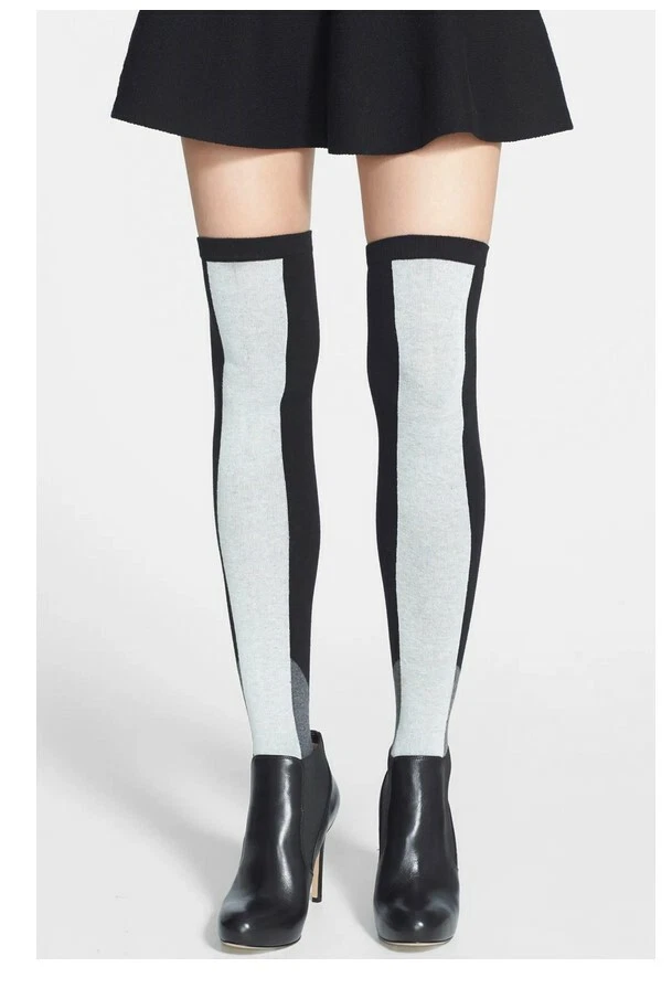 Kensie 女式色块过膝袜黑色均码 3564 — 第 1/1 张图片