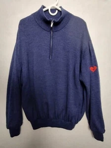 Foot Joy 100% Wolle winddicht gefüttert 1/4 Zip Golf Pullover Herren XL blau bestickt - Bild 1 von 13