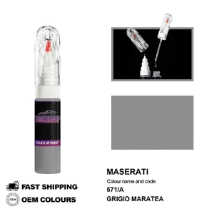 FOR MASERATI GRIGIO MARATEA 571/A Touch Up Paint Pen Brush Fix Kit Scratch Chip - Picture 1 of 8