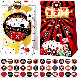 Bolsas de fiesta nocturna de casino para póquer ruleta Vegas foto n mezcla bloque de dulces parte inferior de lujo - Imagen 1 de 2