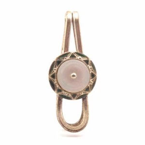 Vintage Czech Deco silver mother of pearl glass bead scarf shoe clip pin - Picture 1 of 3