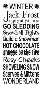 Große Schablone ** Winter Wunderland ** Typografie U-Bahn für Schilder 12"x 24" Urlaub - Bild 1 von 1