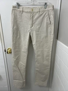 Pantalones de pedernal y yesca para hombre 32x30 beige calce ajustado chinos caqui YKK pantalones - Imagen 1 de 11