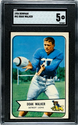 DOAK WALKER HOF 1954 Bowman #41 SGC 5 + COUPONS + FREE SHIPPING! - Image 1 of 2