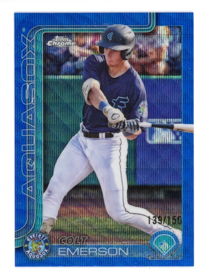 2025 TOPPS PRO CHROME DEBUT BLUE WAVE REFRACTOR COLT EMERSON 139/150 - Image 1 of 1