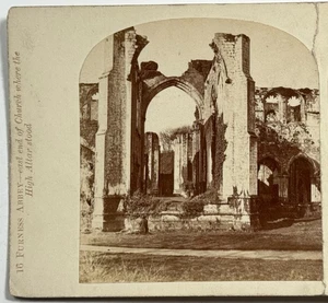 Tarjeta de vista estéreo Furness bey, East End of Church Where the High Altar Stood - Imagen 1 de 4