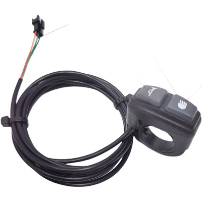 Electric Bike Switch Handlebar Button Extended Power Cable Flexible Installation - Image 1 of 4