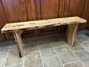 Live Edge Spalted Hackberry Bench /Console - Accent Table - Picture 1 of 9