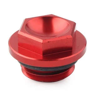 Motorcycle Red Anodized Oil Filler Cap Plug For Yamaha YZ 80 85 125 250 WR250F - Picture 1 of 7