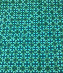 Vintage Welsh Wool Fabric Check Remnant Mixed Green Woven 70cm x 140cm - Picture 1 of 6