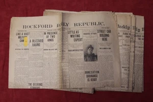 Vintage Zeitung Lot 12 von 1902-05 - Rockford, Illinois - Bild 1 von 3