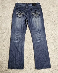 Xtreme Couture by Affliction Denim Jeans Herren 34x32 Bootcut Y2K bestickt - Bild 1 von 10