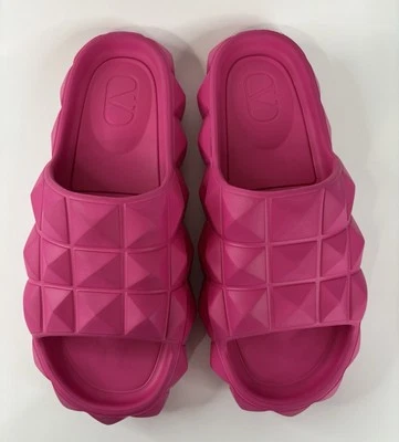 Valentino Garavani Roman Stud Turtle Sandals Pink Size 38 - Image 1 of 4