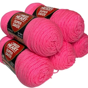 Hilo Super Ahorrador Corazón Rojo De Colección PRETTY N PINK 0722 Acrílico 7oz SIN TINTE ~ LOTE DE 5 - Imagen 1 de 6