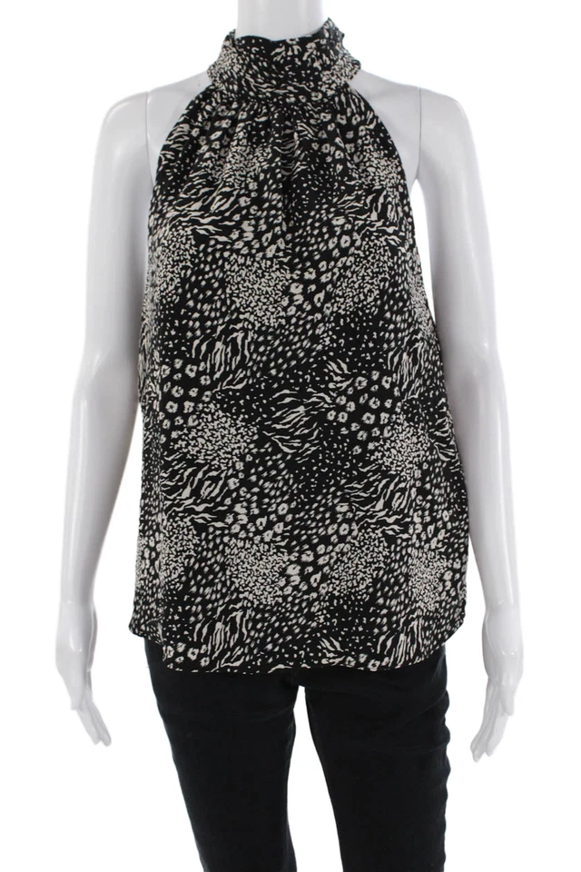 Blusa Joie Feminina Estampa Animal Halter Top Preta Branca Tamanho Médio - Imagem 1 de 4