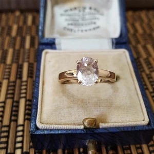 Anillo de plata de ley 925, anillo de morganita genuina, solitario, talla J EE. UU. 4,75 - Imagen 1 de 8