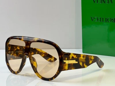 Nuevo Bottega Veneta BV1345S Unisex Para Mujer Gafas de Sol Marco Habana/Lente Amarilla Foto 1 de 4