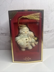 Lenox 4th in Series Snow Man Teddy Bear XMAS Ornament American by Design Bell - Picture 1 of 1