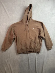 Vintage Russell Athletics Pro Cotton Brown Distressed Blank Hoodie Herren XL Logo - Bild 1 von 6