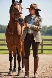 NWT Polo Ralph Lauren Womens Brown Equestrian Inspired Riding Pants With Suede - Picture 1 of 9