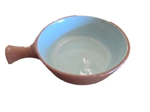 Chateau Buffet Soup Bowl Handled Brown Aqua USA Mid-Century Vintage - Picture 1 of 4