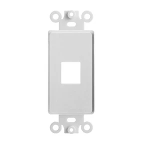 1 Port Keystone Wall Plate for HDMI Ethernet Coax Audio Video Connections White - Picture 1 of 3