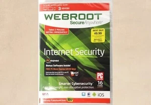 Webroot Secure Anywhere Internet Security 3 dispositivos para PC/MAC/Móvil nuevo sellado - Imagen 1 de 6