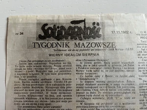 Solidarnosc Tygodnik Mazowsze Solidarity underground Walesa free fromprison 1982 - Picture 1 of 5