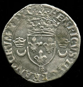 Henri II (1547-1559) Douzain Of Croissants 1550 Marseille - Picture 1 of 2