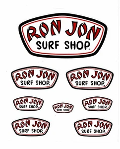 Ron Jon Surf Shop Sticker Decal 8 stickers... Largest 5" x 2.5"