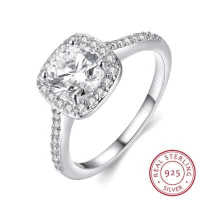 Luxuriöser Pavé Cocktailring 925 Sterlingsilber plattiert Zirkonia Damen Schmuck - Bild 1 von 4