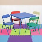 Kids 5-Piece Folding Square Table and Chairs Set for Daycare and Classrooms