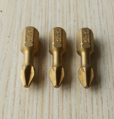 3 Piece PZ2 Screwdriver Bit Set 1/4" Quick Change Hex Shank for Magnetic Chuck - Image 1 of 3